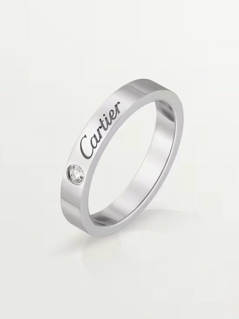 Cartier C de Cartier Platinum Wedding Band with Diamond